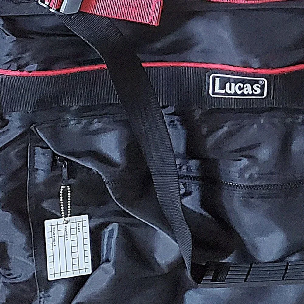 Lucas Vintage Black Nylon Lightweight Foldable Garment Travel Bag